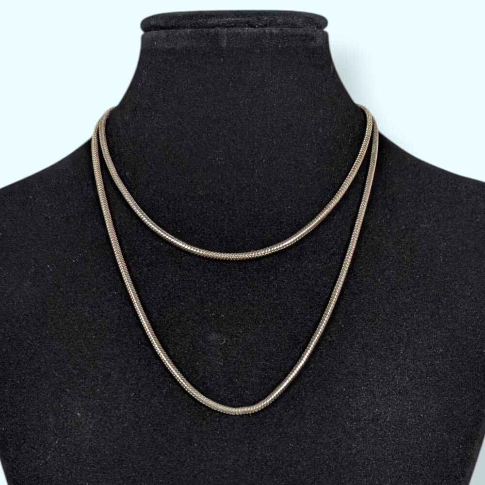 (2/$20) Dark Silver Tone Snake Chain